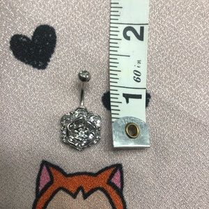 🐶 NWOT belly button ring, crystal rose design